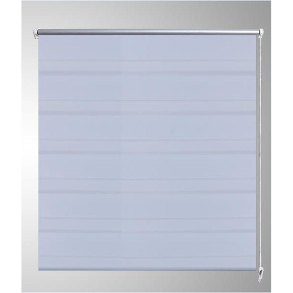 vidaXL Rullgardin randig vit 40 x 100 cm transparent Blå