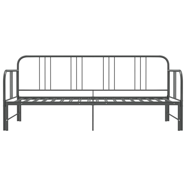 vidaXL Utdragbar sängram bäddsoffa grå metall 90x200 cm grå