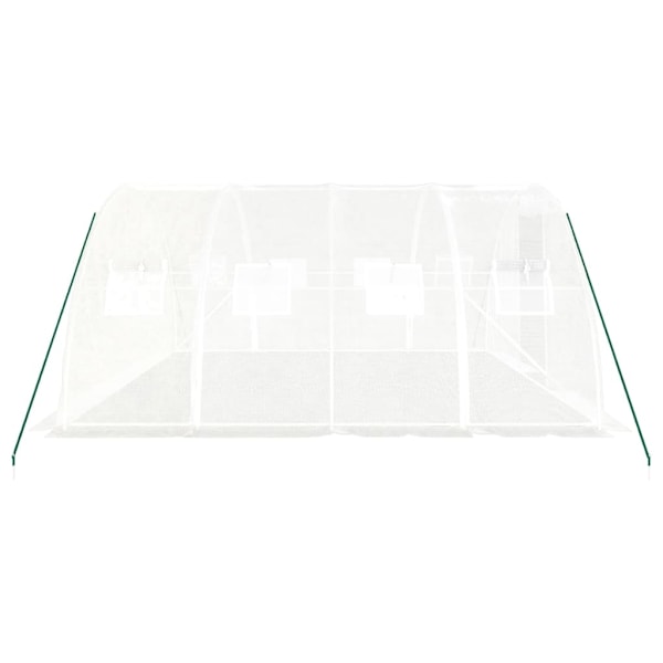 vidaXL Växthus med stålram vit 16 m² 4x4x2 m Vit