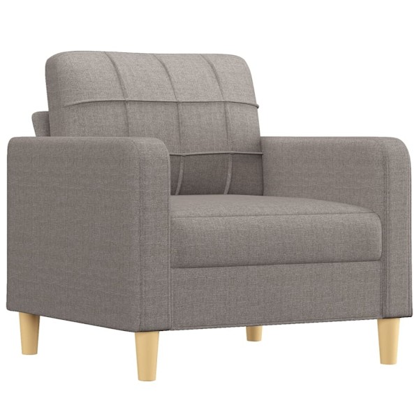 vidaXL Soffgrupp med dynor 3 delar Taupe tyg Taupe