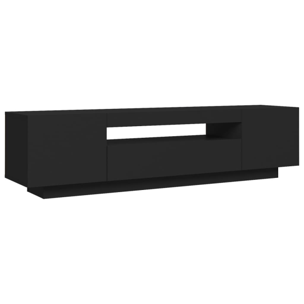 vidaXL TV-bänk med LED-belysning svart 160x35x40 cm Svart