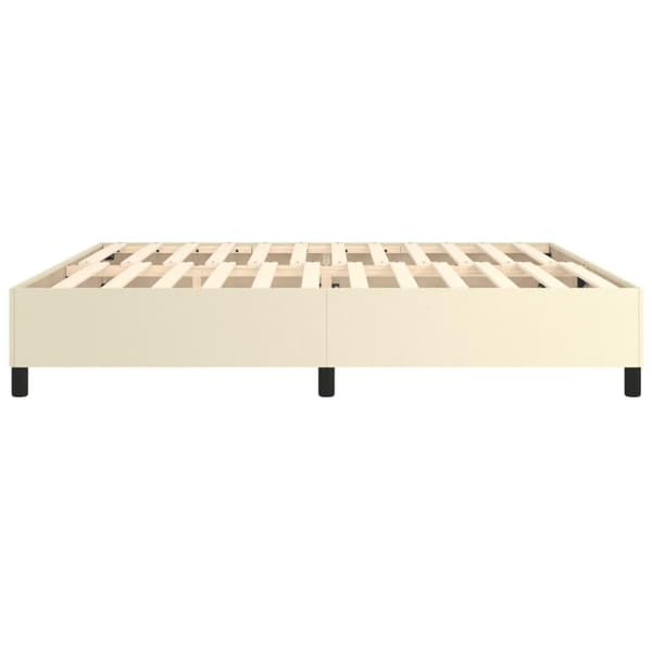 vidaXL Ramsäng gräddvit 200x200 cm konstläder Kräm