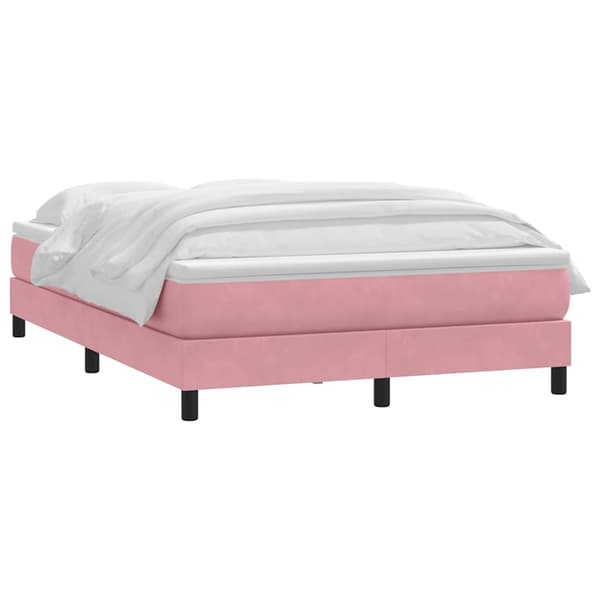 vidaXL Ramsäng med madrass rosa 140x210 cm sammet Rosa