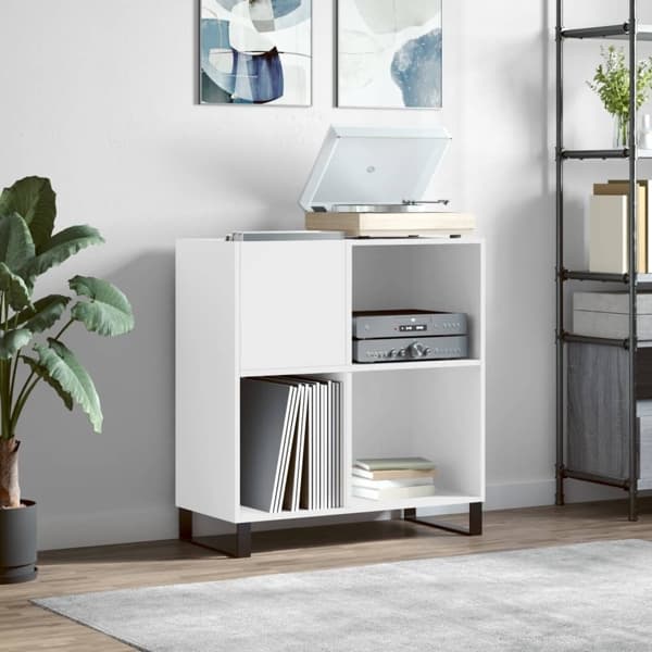 vidaXL Stereobänk vit 84,5x38x89 cm konstruerat trä Vit