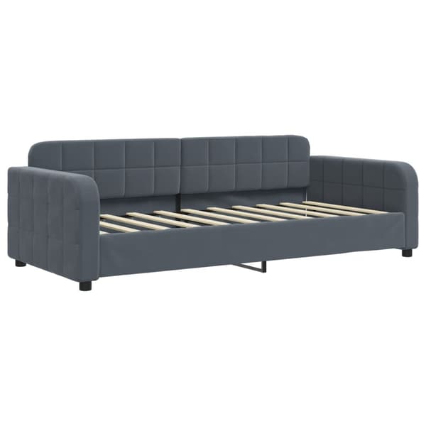 vidaXL Dagbädd utdragbar mörkgrå 90x190 cm sammet Grå