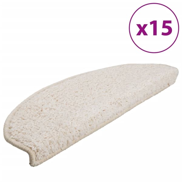 vidaXL 15 st Trappstegsmattor vit 65x25 cm Vit