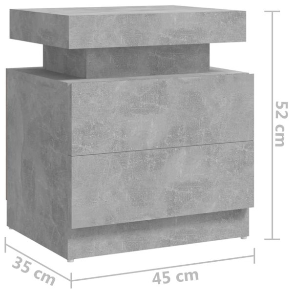 vidaXL Sängbord betonggrå 45x35x52 cm konstruerat trä grå