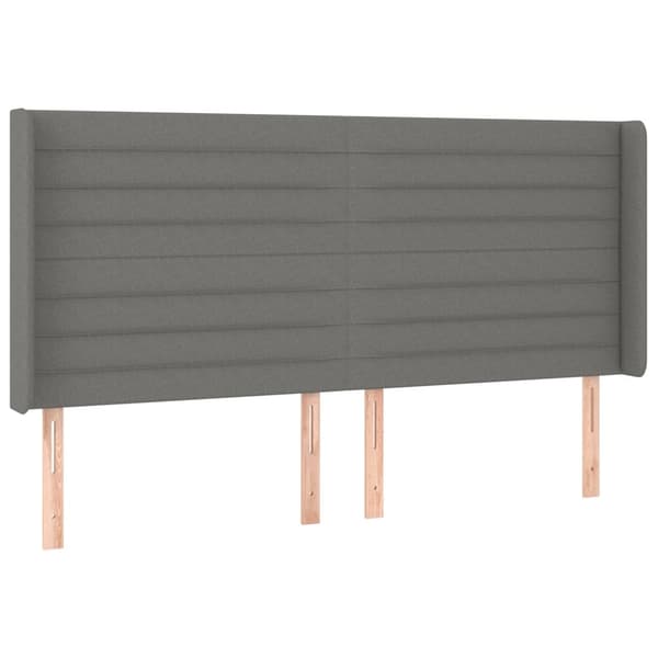 vidaXL Ramsäng med madrass & LED mörkgrå 200x200 cm tyg Grå