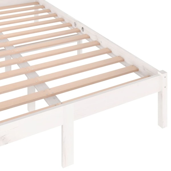 vidaXL Sängram massiv furu 120x200 cm vit Vit