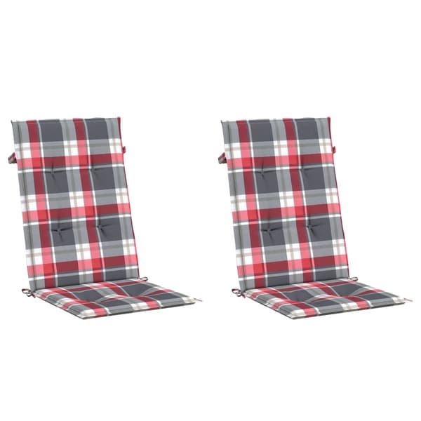vidaXL Stolsdynor 2 st rödrutig 120x50x3 cm tyg multifärg