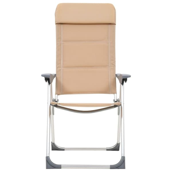 vidaXL Campingstolar 2 st aluminium gräddvit 58x69x111 cm Creme