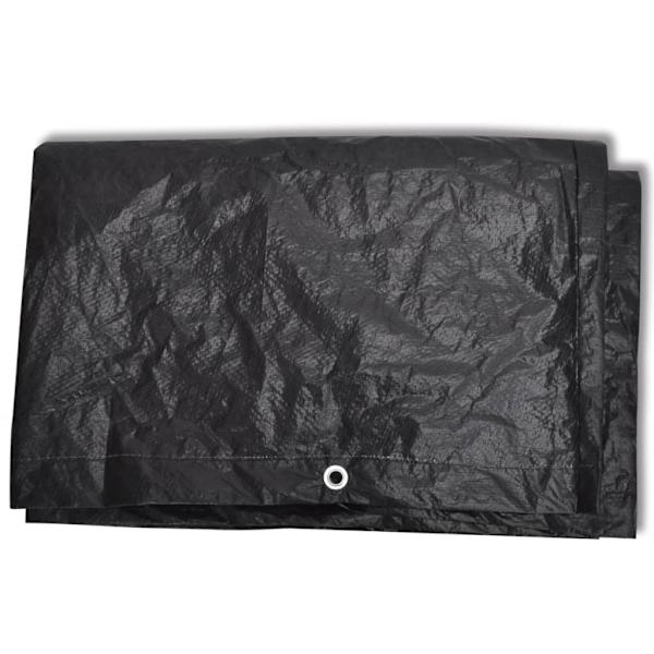 vidaXL Överdrag för trädgårdsmöbler 2 st 8 öljetter 180x70x90 cm Svart