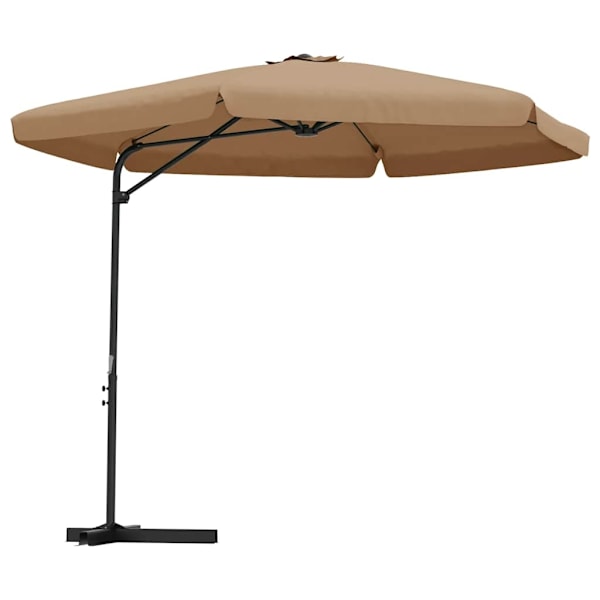 vidaXL Trädgårdsparasoll med stålstång 300 cm taupe Taupe