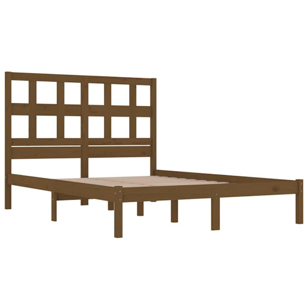 vidaXL Sängram honungsbrun massiv furu 120x200 cm enkelsäng Brun