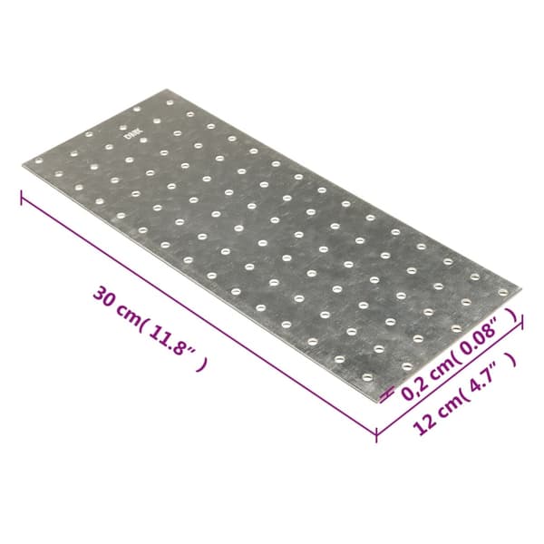 vidaXL Hålplatta 20 st 2 mm 300x120 mm galvaniserat stål