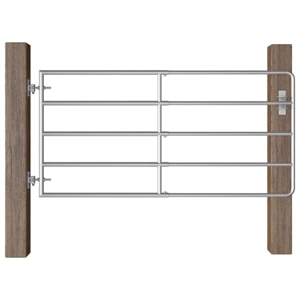 vidaXL Gårdsgrind 5 stänger stål (95-170)x90 cm silver Silver