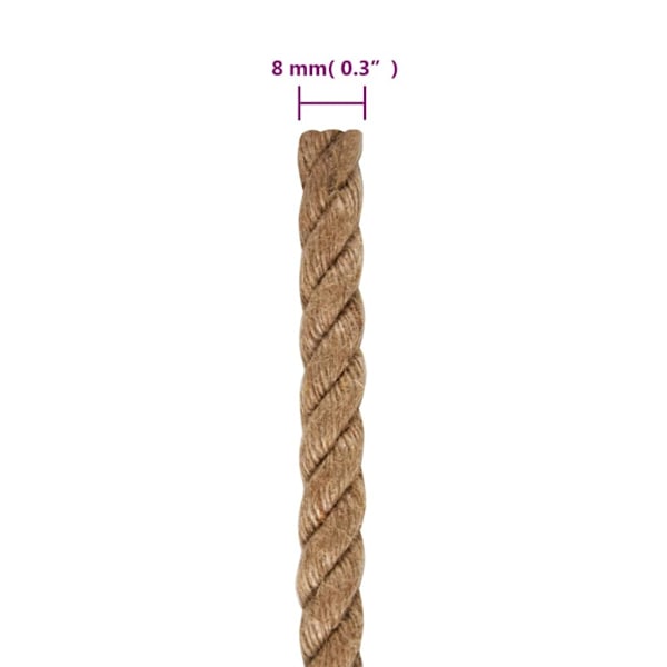 vidaXL Juterep 250 m lång 8 mm tjock