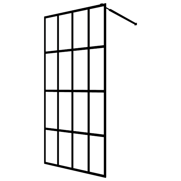 vidaXL Duschvägg till duschkabin härdat frostat glas 118x190 cm Svart