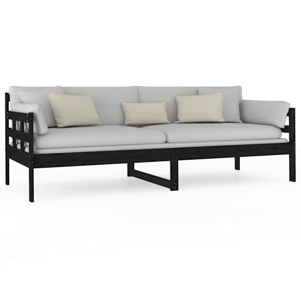 vidaXL Dagbädd svart 80x200 cm massiv furu Svart
