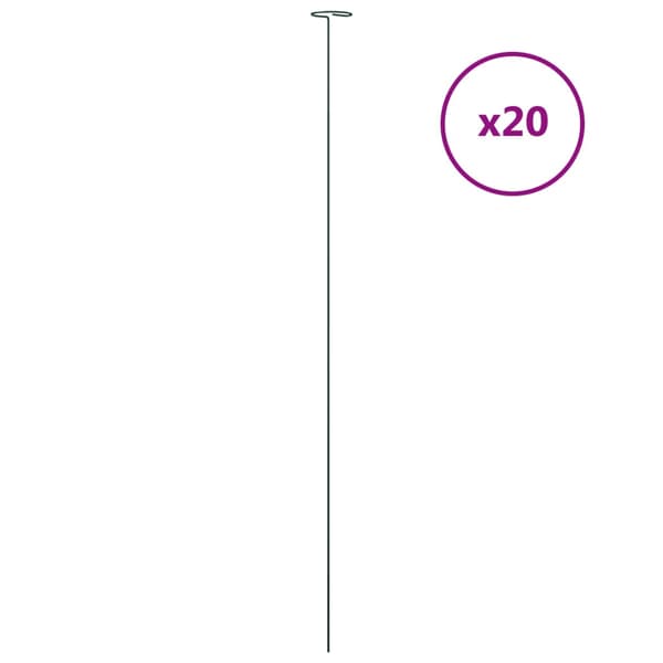 vidaXL Växtstöd 20 st mörkgrön 91 cm stål