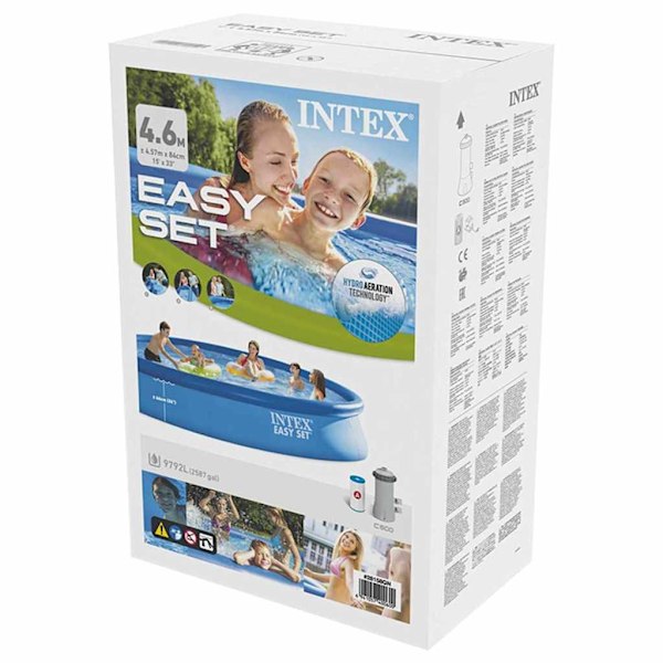 INTEX Pool Easy Set med filtersystem 457x84 cm Blå