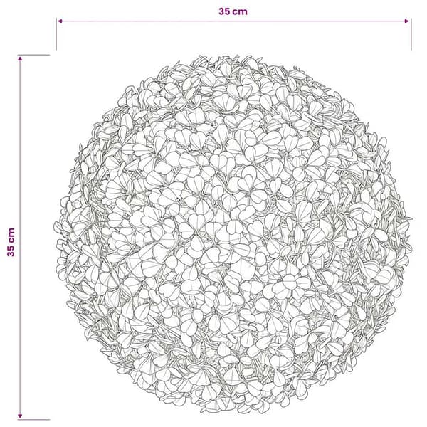 vidaXL Konstgjord växt boll 35cm 2-pack Grön