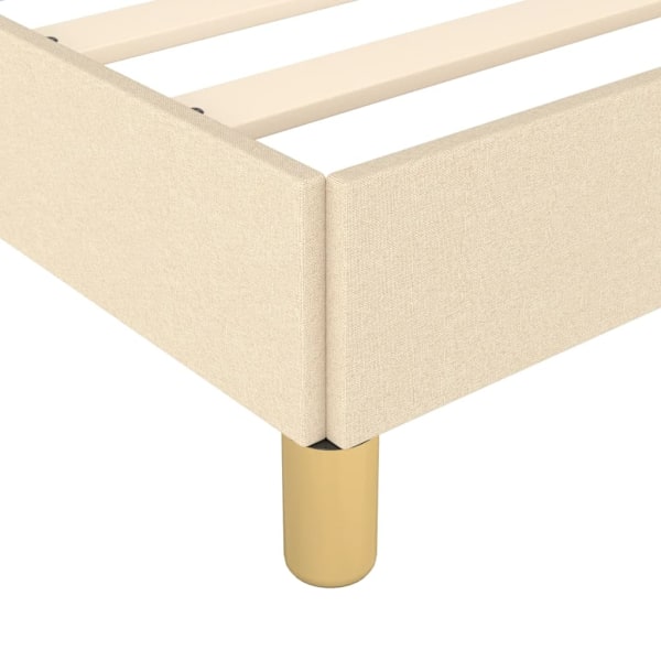 vidaXL Sängram utan madrass gräddvit 200x200 cm tyg Kräm