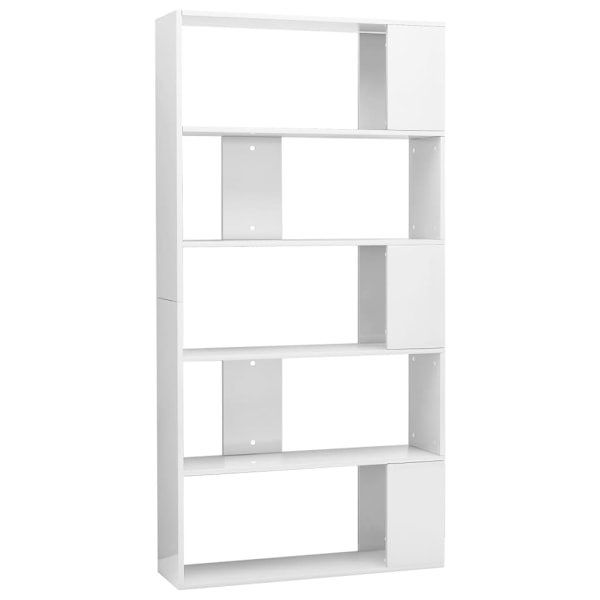 vidaXL Bokhylla/Rumsavdelare högglans vit 80x24x159 cm Vit