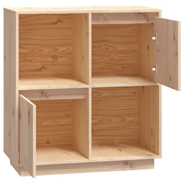 vidaXL Skänk 74x35x80 cm massiv furu Brun