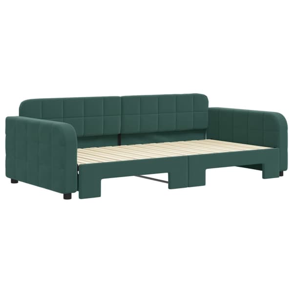 vidaXL Dagbädd utdragbar mörkgrön 100x200 cm sammet Grön
