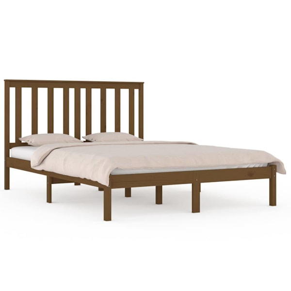 vidaXL Sängram honungsbrun massiv furu 200x200 cm Brun