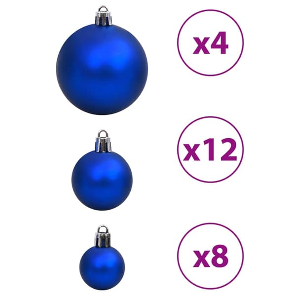 vidaXL Julgranskulor 100 st blå och silver 3/4/6 cm Flerfärgsdesign