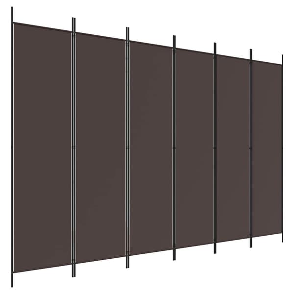 vidaXL Rumsavdelare 6 paneler brun 300x200 cm tyg Brun
