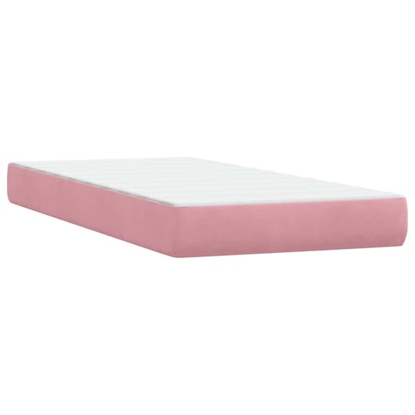 vidaXL Ramsäng med madrass rosa 90x210 cm sammet Rosa