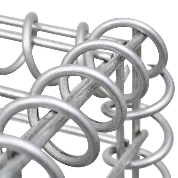 vidaXL Gabionmur i galvaniserat stål 300x50x50 cm Silver