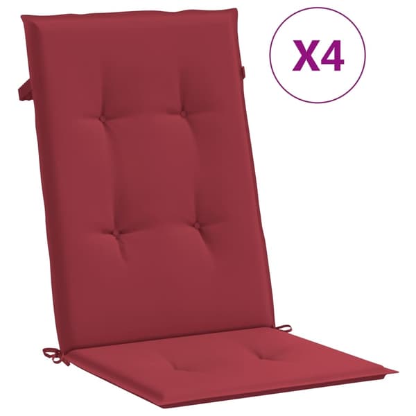 vidaXL Fällbara fåtöljer med dynor, 4 st, massivt trä, teak Brun