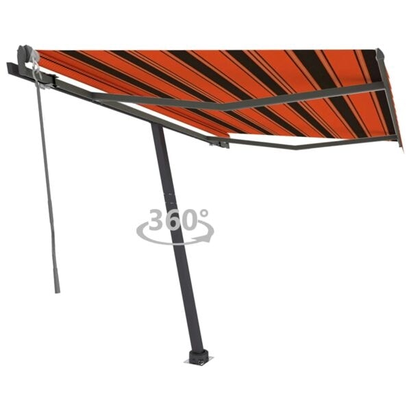 vidaXL Fristående markis automatisk 300x250 cm orange/brun Orange