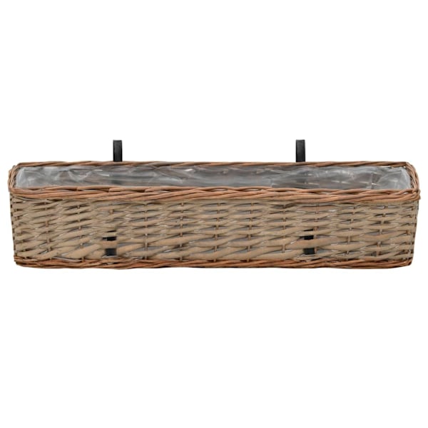 vidaXL Balkonglåda 2 st korg med PE-foder 80 cm Brun