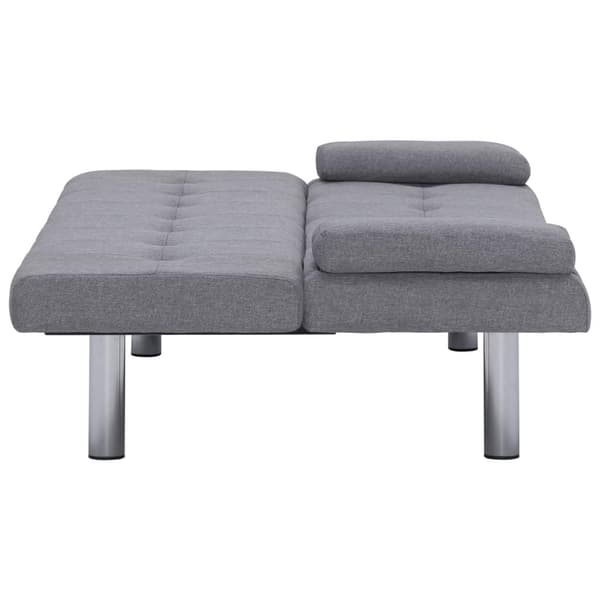 vidaXL Bäddsoffa med två kuddar ljusgrå polyester grå