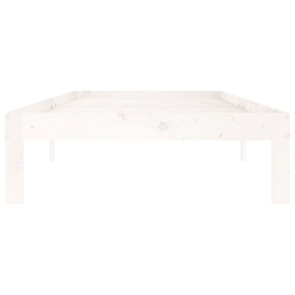 vidaXL Sängram vit massiv furu 90x200 cm Vit