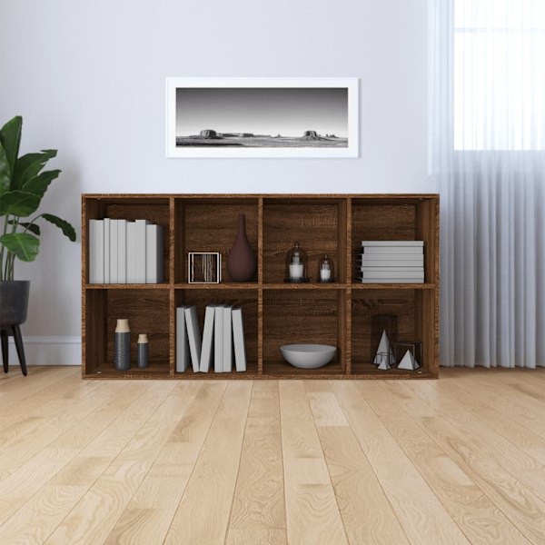 vidaXL Bokhylla/skänk rökfärgad Brun ek 66x30x130 cm konstruerat trä Brun