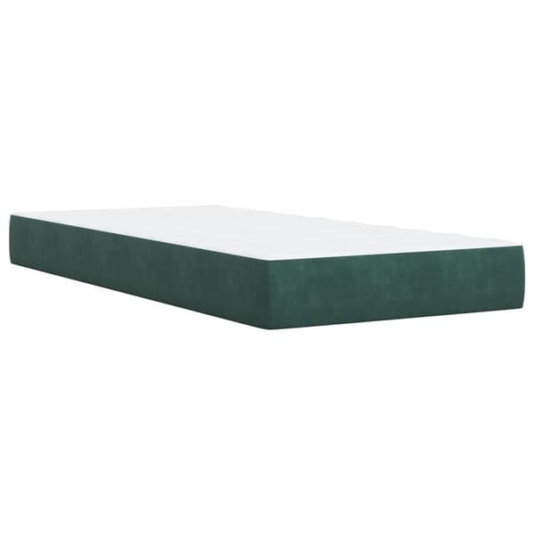 vidaXL Ramsäng med madrass mörkgrön 90x200 cm sammet Grön