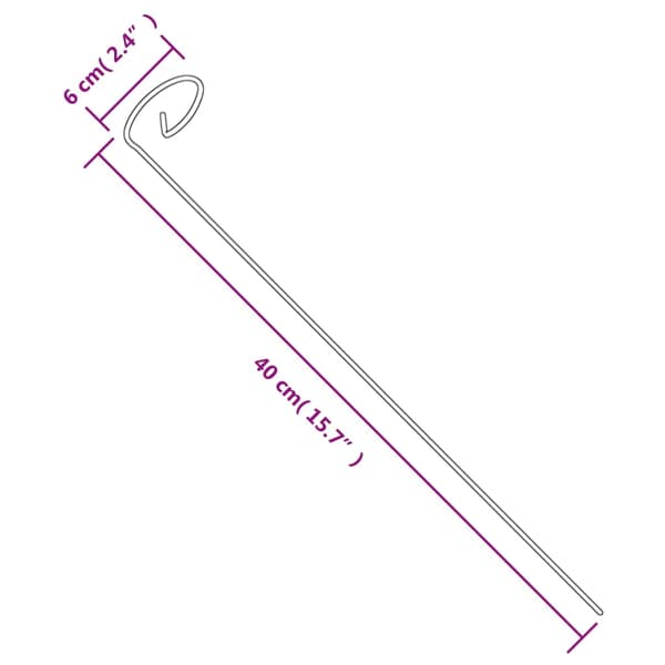 vidaXL Växtstöd 20 st mörkgrön 40 cm stål