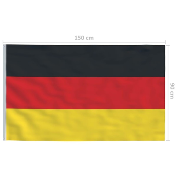vidaXL Tysklands flagga 90x150 cm Flerfärgsdesign