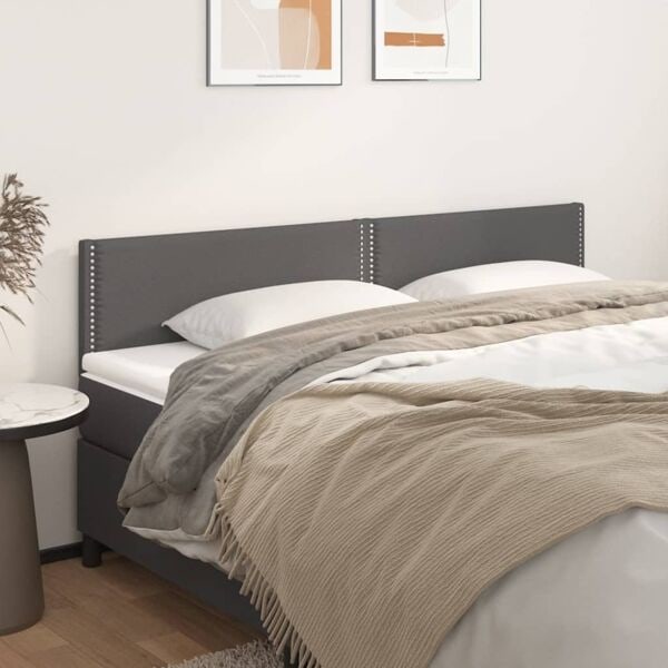 vidaXL Huvudgavlar 2 st grå 80x5x78/88 cm konstläder Grå
