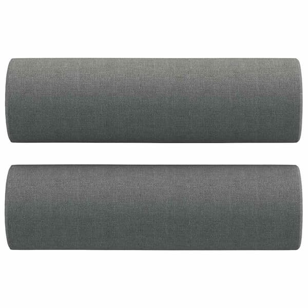 vidaXL Prydnadskuddar 2 st mörkgrå Ø15x50 cm tyg Grå