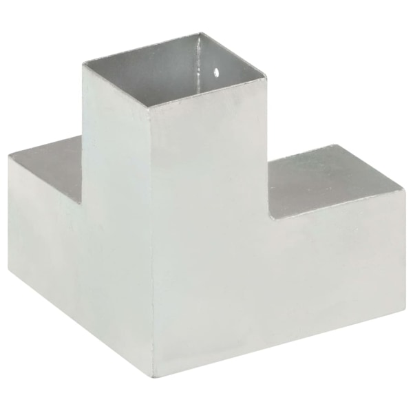 vidaXL Stolpbeslag 4 st Y-form galvaniserad metall 81x81 mm Silver