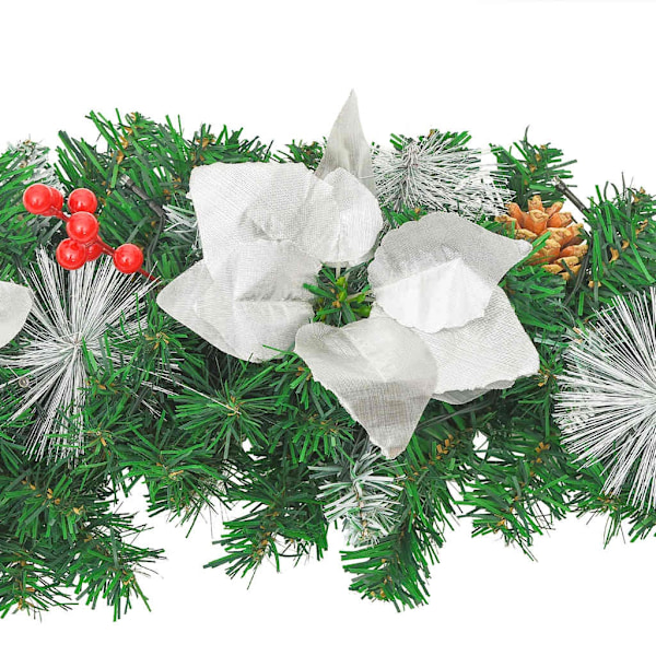 vidaXL Julgirlang med LED-lampor grön 2,7 m PVC Grön