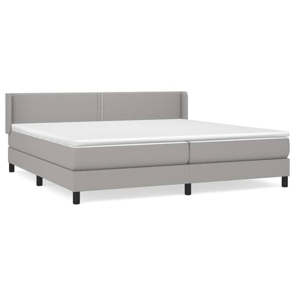 vidaXL Ramsäng med madrass ljusgrå 200x200 cm tyg Grå