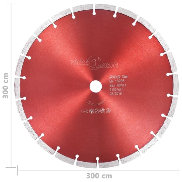 vidaXL Diamantklinga stål 300 mm